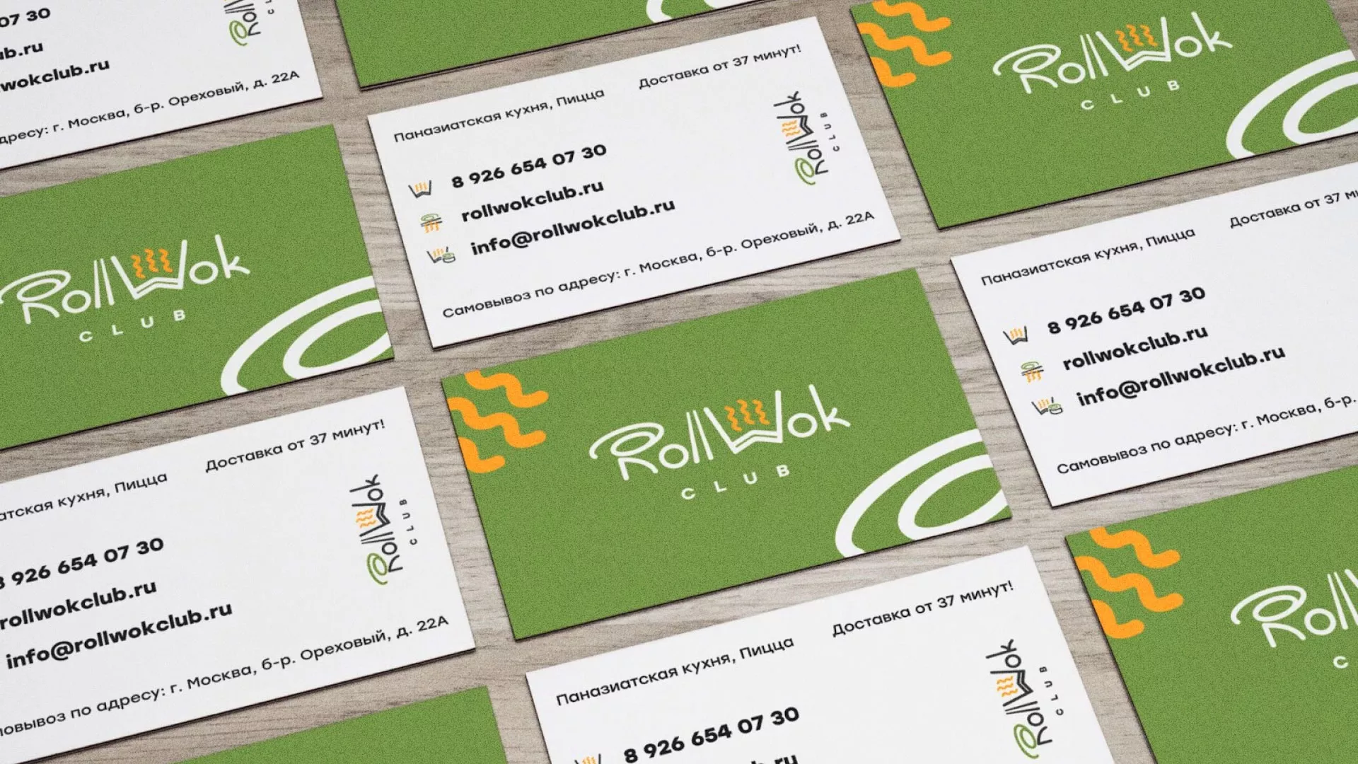 Разработка дизайна визиток суши-бара «Roll Wok Club» в Североуральске